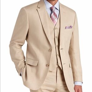 44L Tan Linen Pronto Uomo Suit Separate